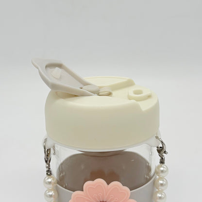 Flower Glass Bottle with Pearl 400ml