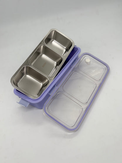 Grab Smart Stainless Steel Bento Lunch Box with Multiple Compartments – Leak-Proof Alphabet Design Tiffin Box