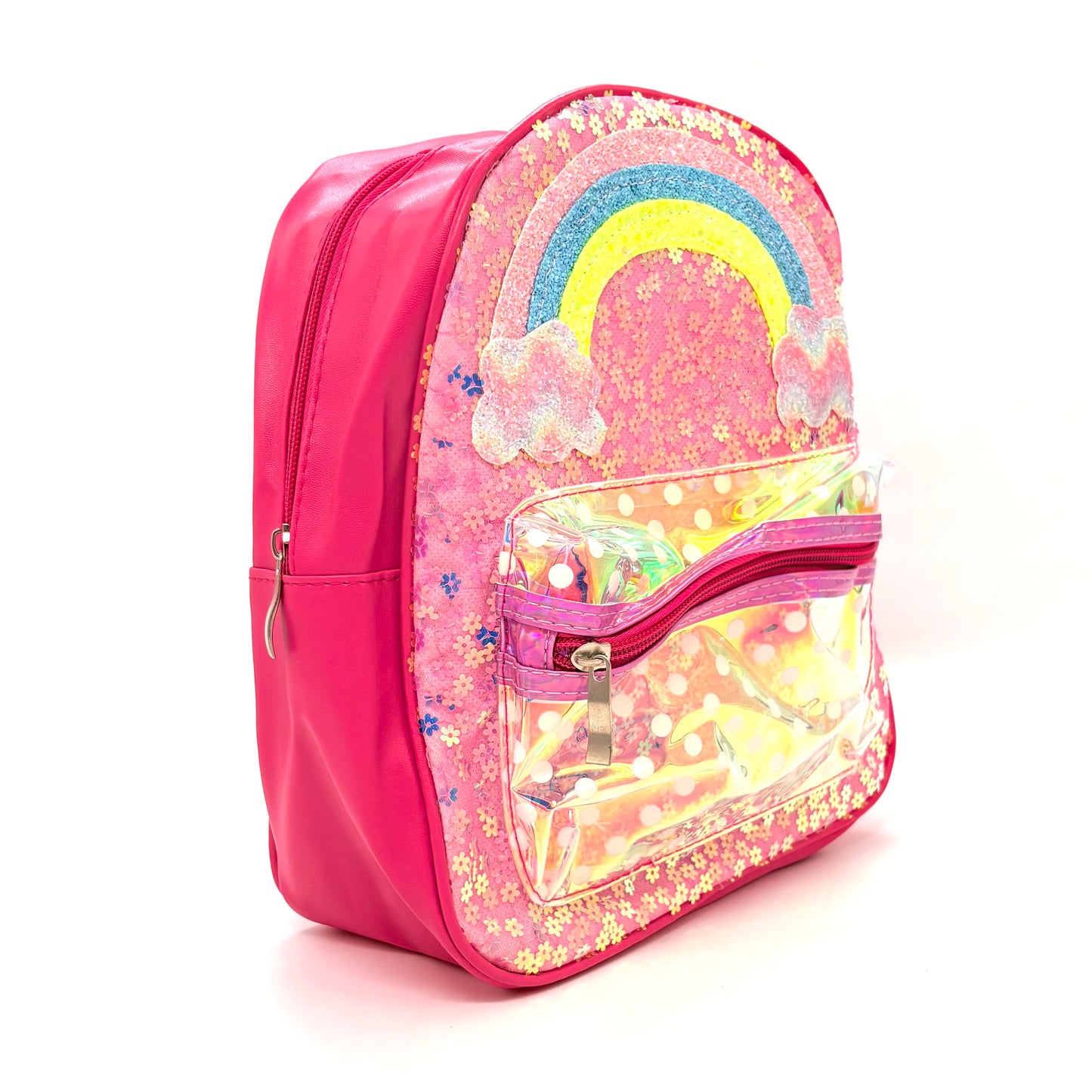 Girls Rainbow Glitter Sequin School Backpack