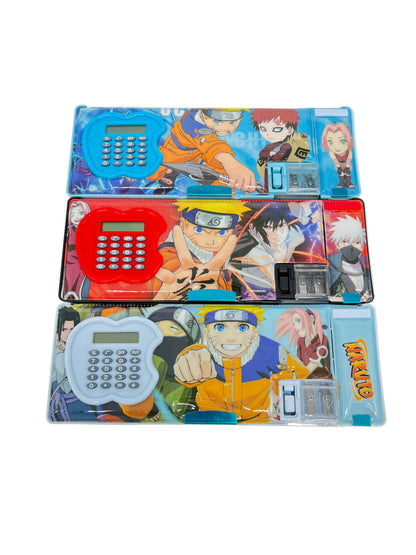 Naruto Magnetic Pencil Box with inbuilt Calculator