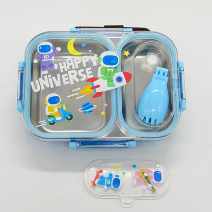 Happy Steel Lunch Box with 2 Compartment