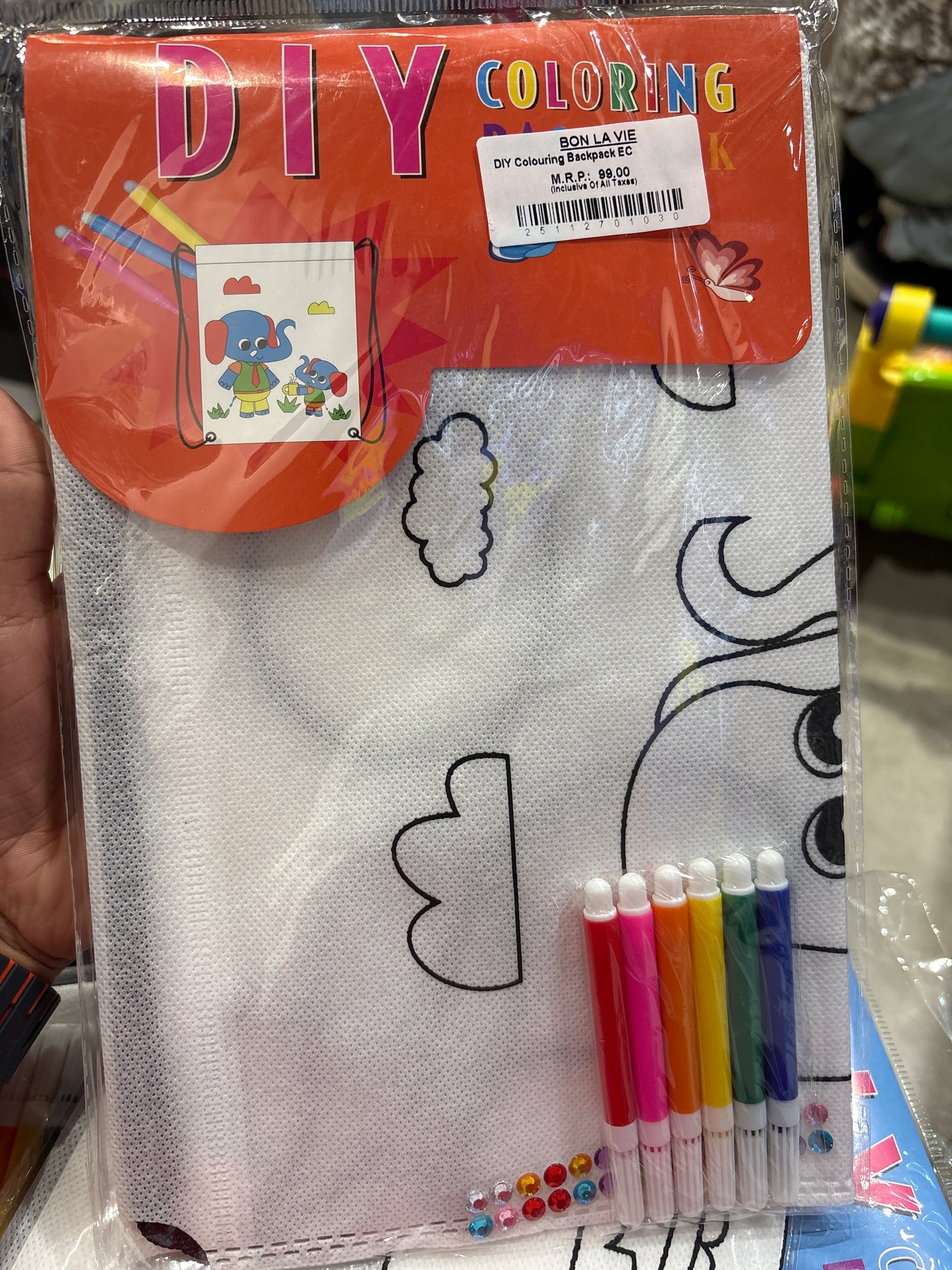 DIY Colouring Backpack EC