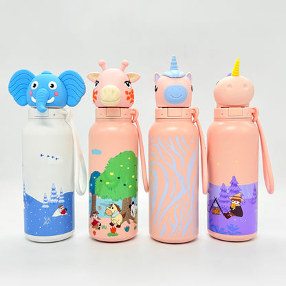 Animal Head Insulated Steel Water Bottle 560ml