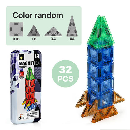 Mini Magnetic Building Tiles Set – 32 Pcs