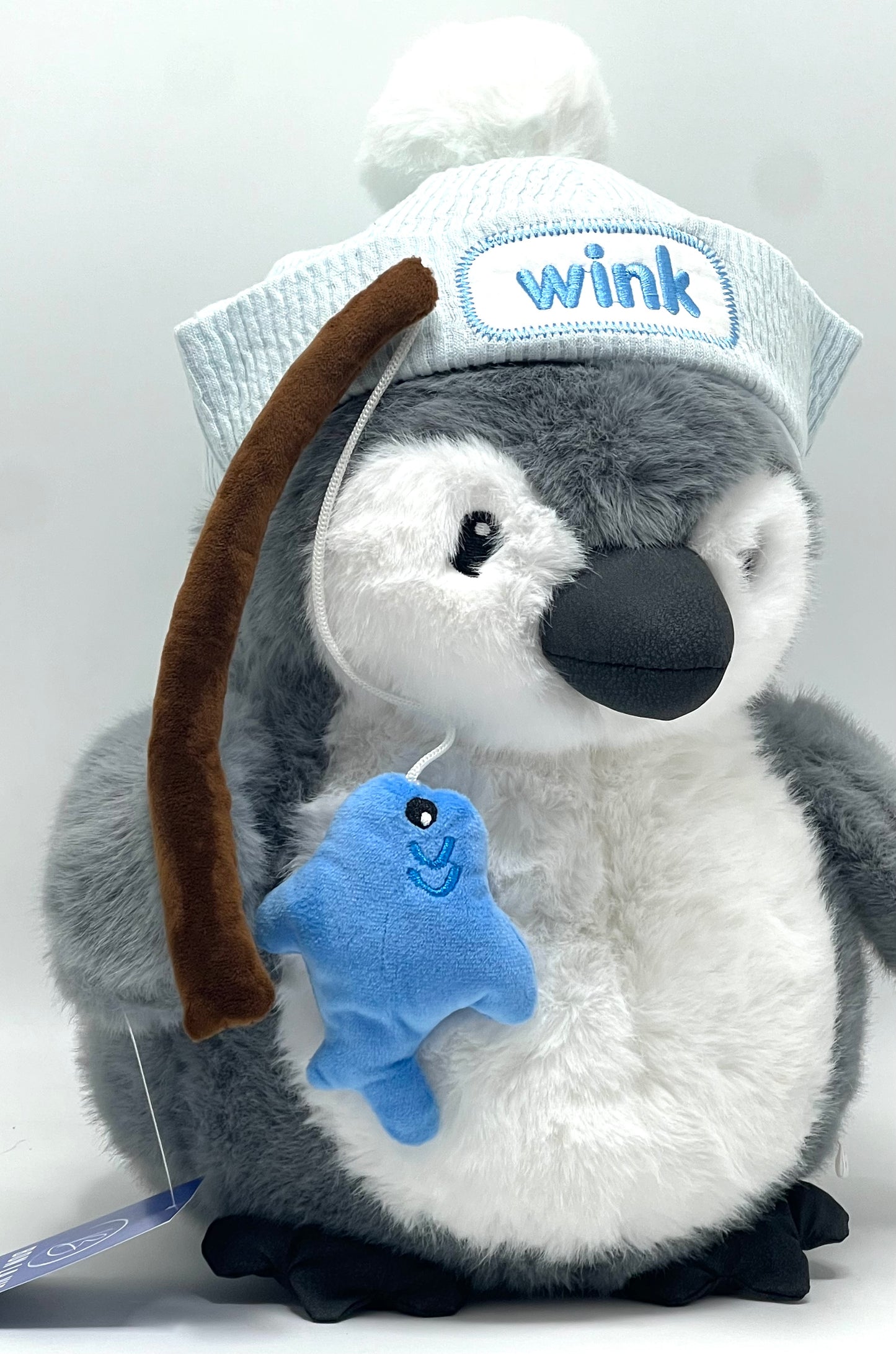 Penguin with Strips Fish 38cm Soft Toy