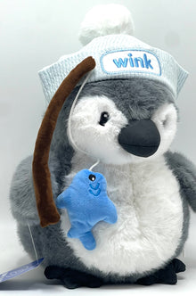 Penguin with Strips Fish 38cm Soft Toy