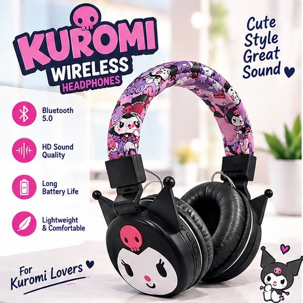 Title Kuromi Wireless Kids' Headphones – Super Comfy Fit, Lossless Audio