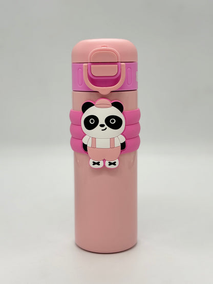 Panda Character Insulated Sipper Bottle 520ml with Silicone Band