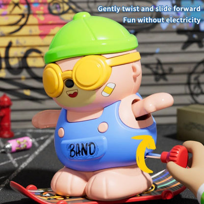 Cute Mini Skateboard Bear Wind Up Toy