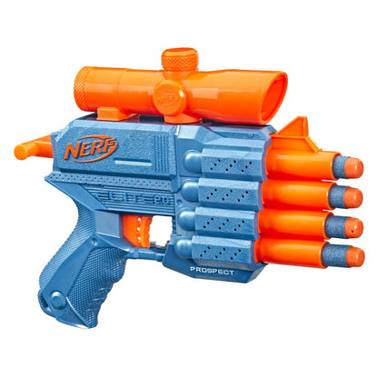 Nerf Elite 2.0 Prospect Qs-4 Blaster, 8 Official Nerf Elite Darts, 4-Dart Blasting, Nonremovable Targeting Scope, Pull-Back Priming, 8Yrs+