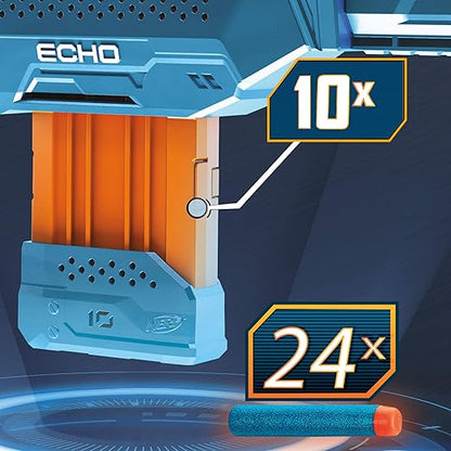 Nerf Elite 2.0 Echo CS-10 Blaster -- 24 Official Nerf Darts, 10-Dart Clip, Removable Stock and Barrel Extension, 8Y+