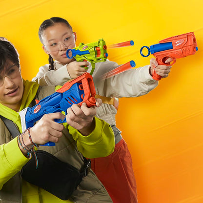 Nerf N Series Triple Action Pack, 3 Blasters, 12 Nerf N1 Darts Compatible Only with Nerf N Series Blasters, Outdoor Games for Kids, Ages 8+