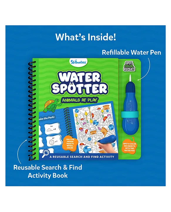 Skillmatics Water Spotter Animals at Play – Reusable Search & Find Activity Book Ages 4–8
