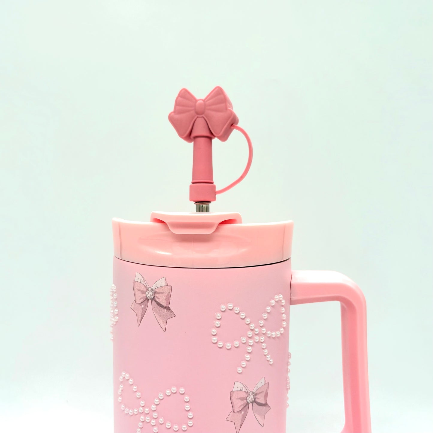 Sitarayuri Pearl Insulated Tumbler with Bow Charm and Handle