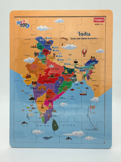 Funskool Puzzle Pop India Map Wooden Jigsaw Puzzle