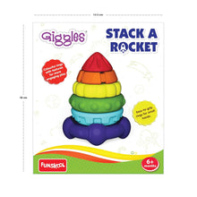 Giggles Funskool Stack A Rocket, Nesting & Stackable Textured Toy for Kids, Encourages Learning & Development, Fun Activity for Babies, Gift Set for Kid, Age 6+ Months