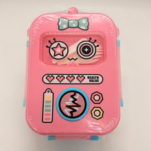 Robot Theme Stainless Steel Lunch Box with Sauce Container and Spork