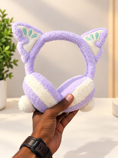 Cute Rabbit Folding Ear Muffs – Soft Plush Winter Wear
