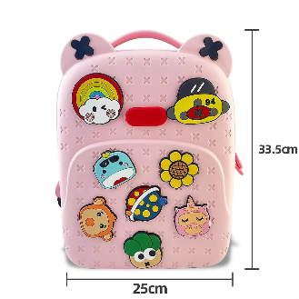 Kawaii Ku 3D Character Kids School Backpack with Badges