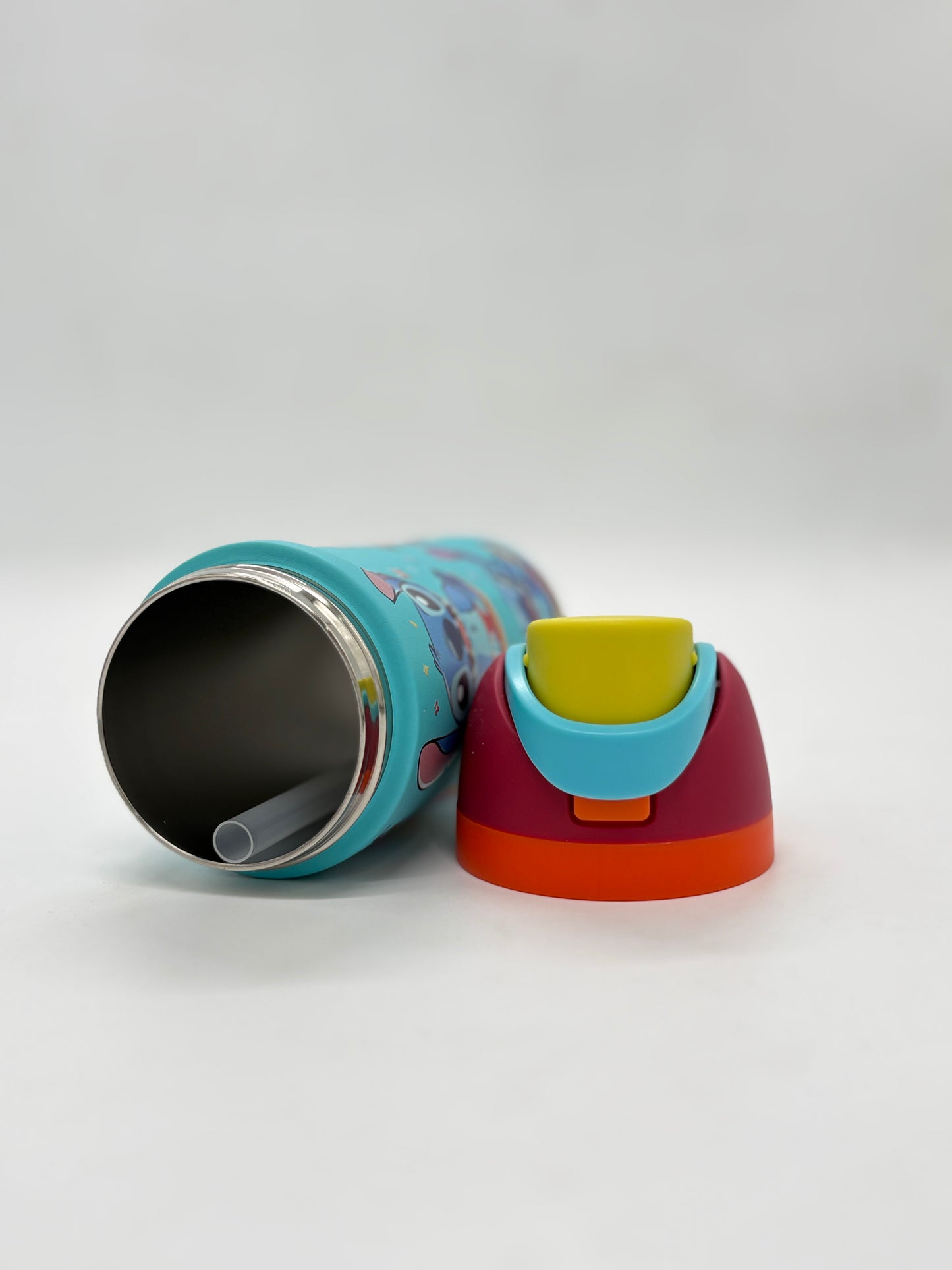 Cartoon Character Insulated Water Bottle 700ml with Push-Button Lid