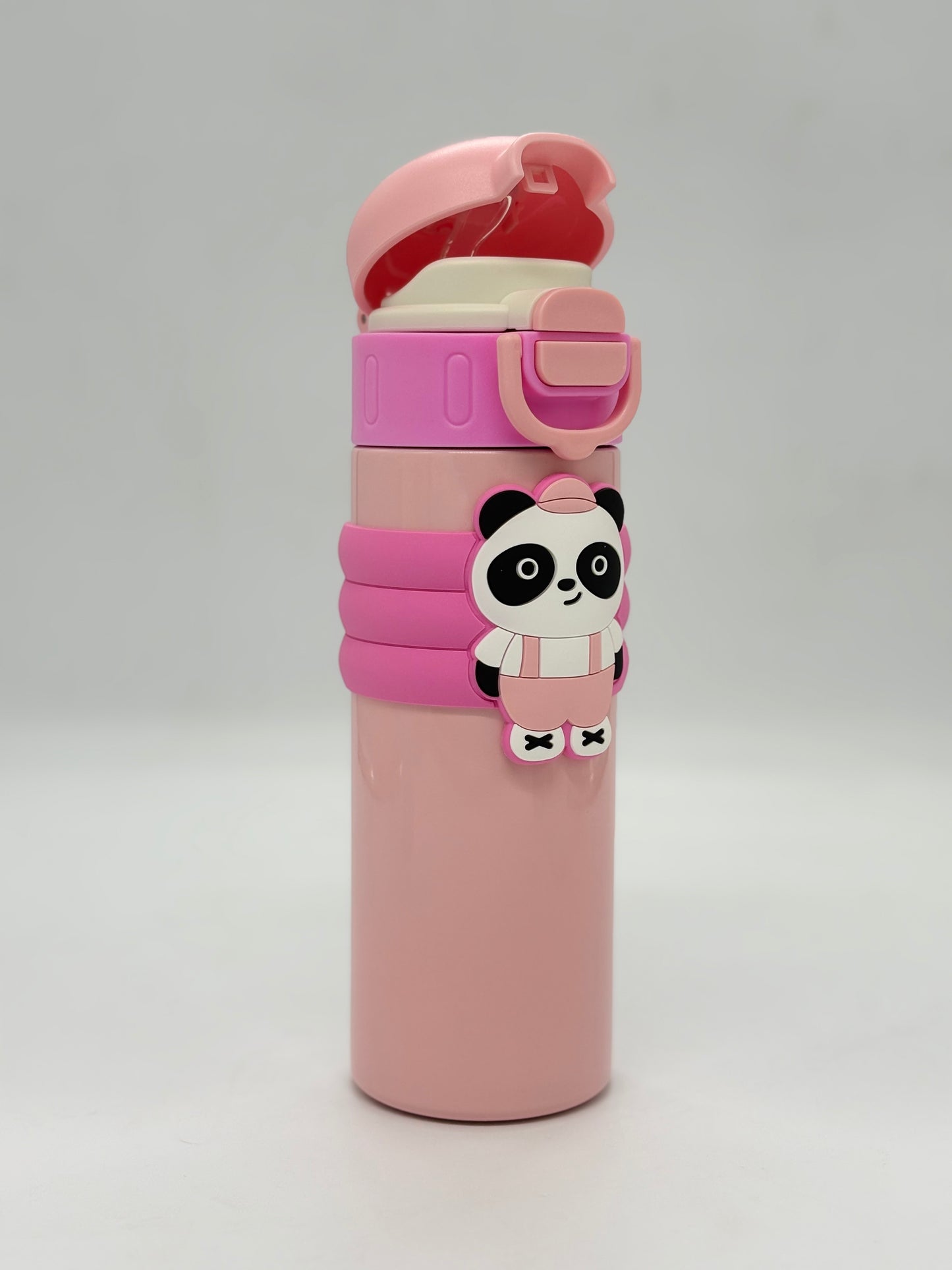 Panda Character Insulated Sipper Bottle 520ml with Silicone Band