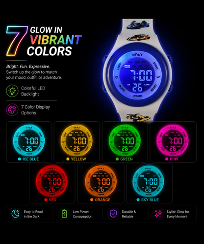 Spiky Spkeva50 Round Digital Sports Watch for Kids