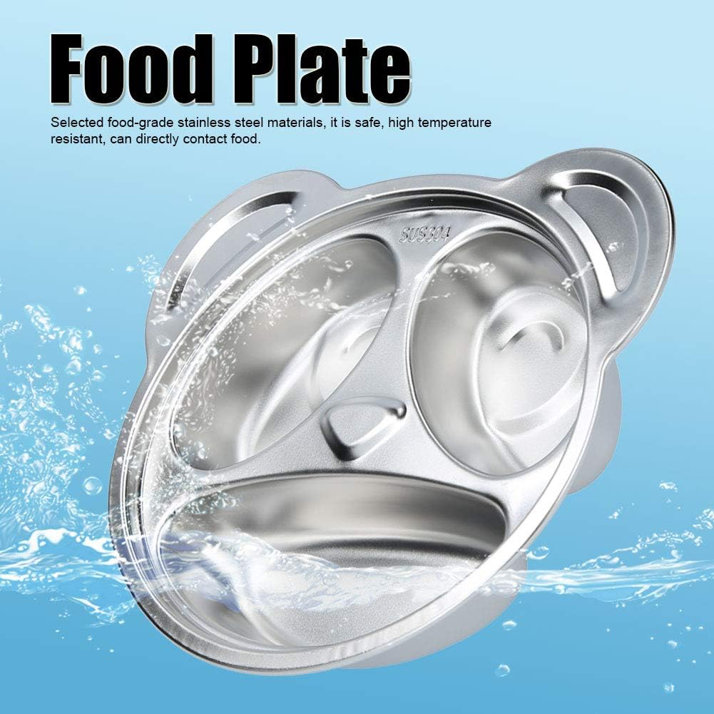 Panda Shaped Stainless Steel Divided Food Plate