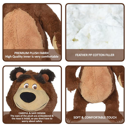 Masha and the Bear Simba Plush Soft Teddy Bear for Kids | (30cm, Brown)