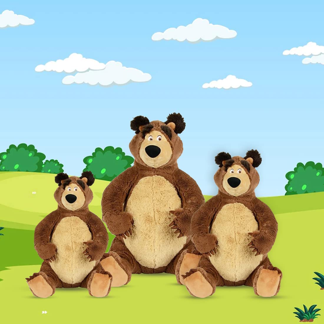 Masha and the Bear Simba Plush Soft Teddy Bear for Kids | (30cm, Brown)