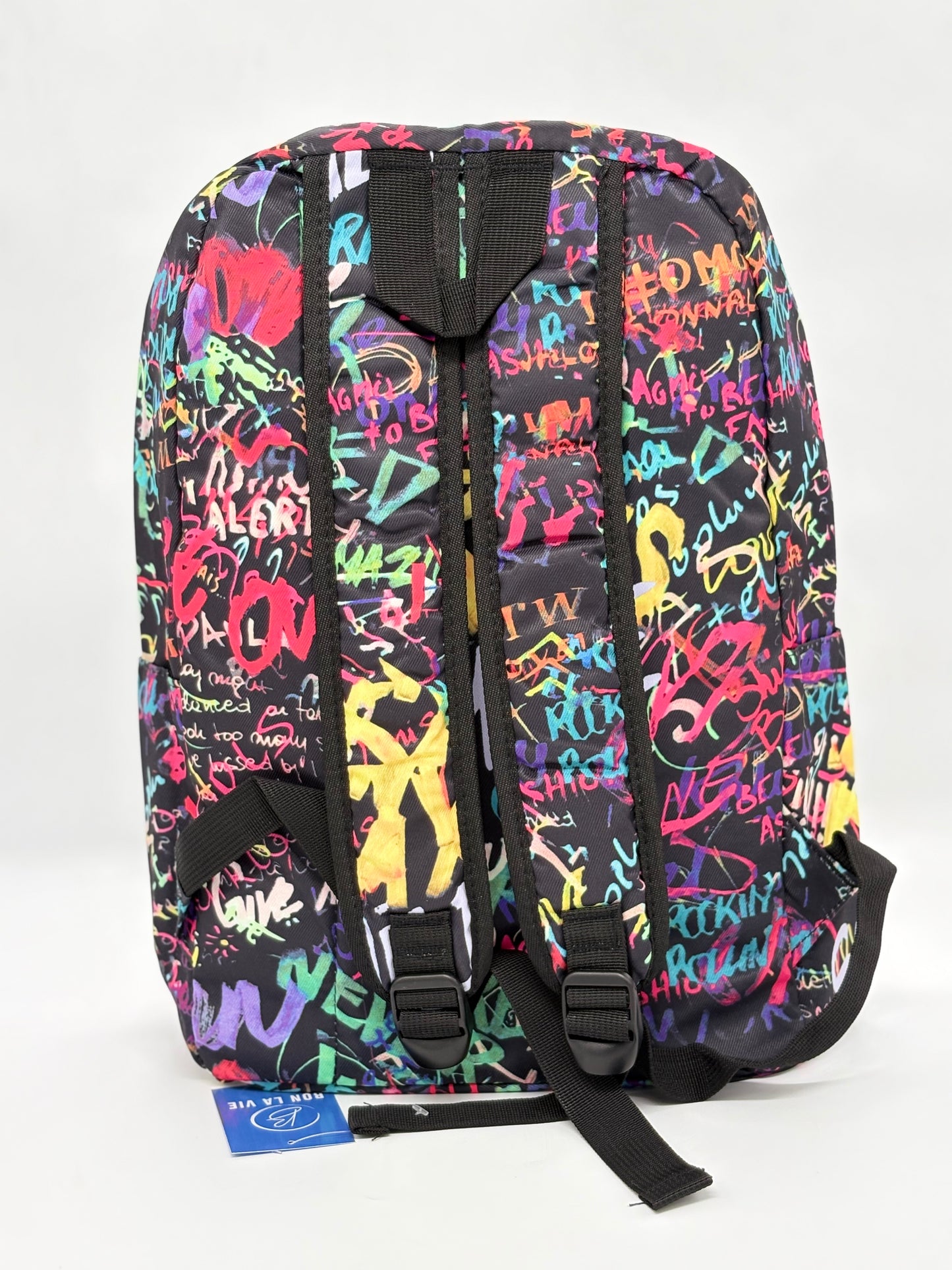 Hip-Hop Graffiti Print School Backpack