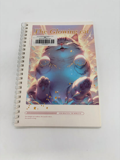 Glowing Cat A5 Spiral Notebook