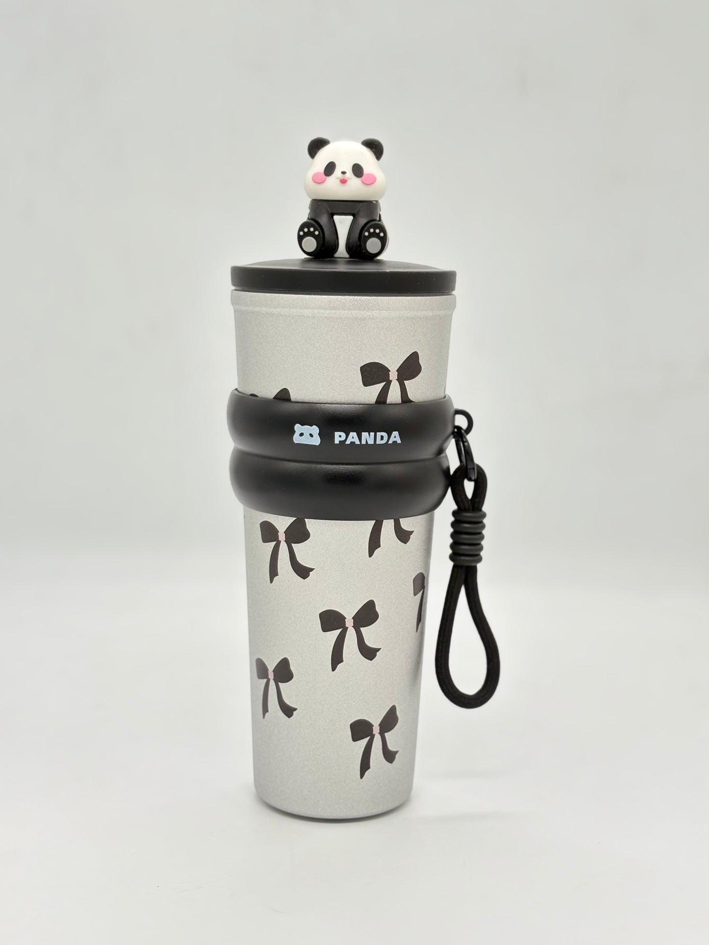 3D Panda Figure Insulated Travel Tumbler with Straw
