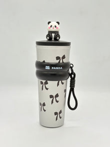 3D Panda Figure Insulated Travel Tumbler with Straw