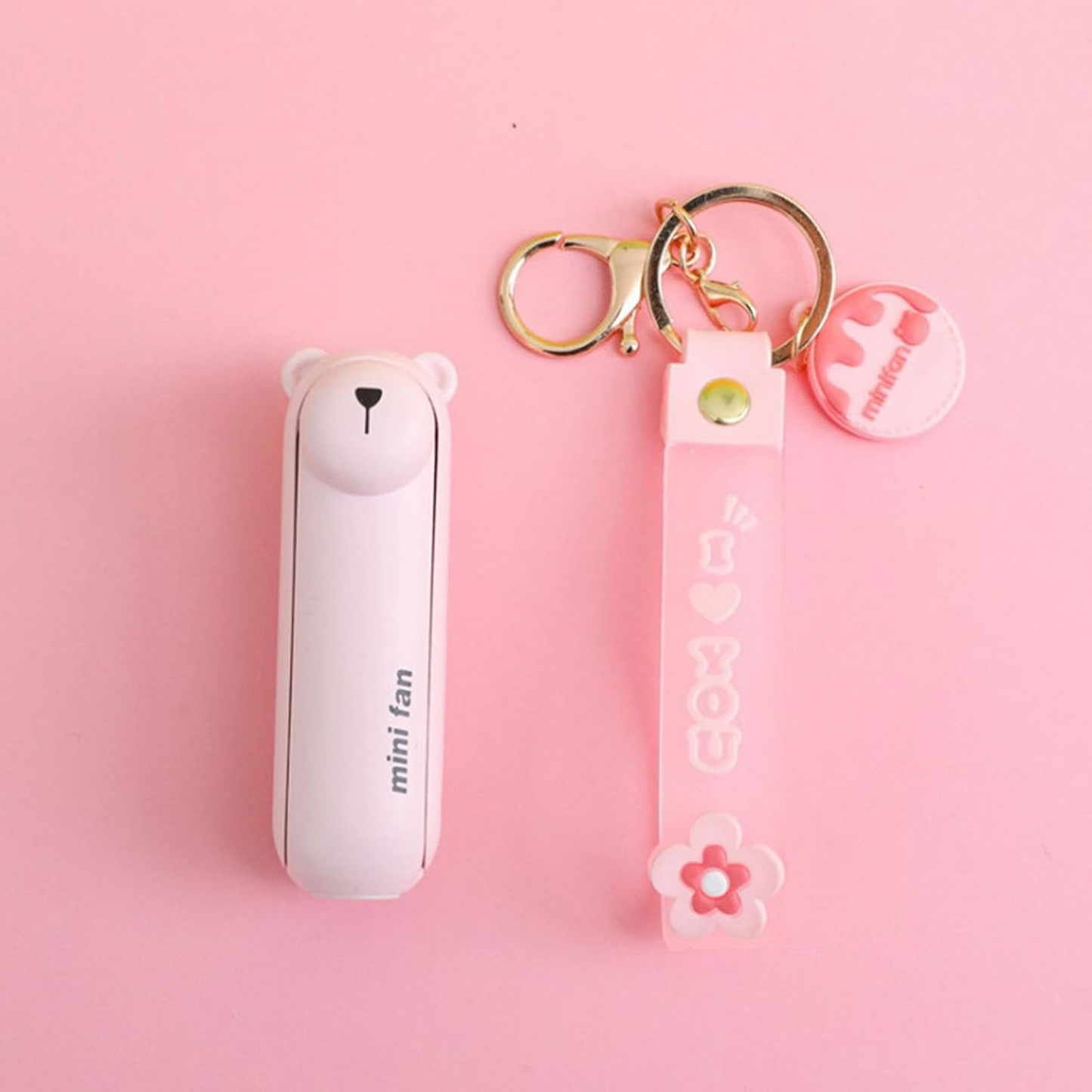 Mini Fan With Torch Keychain