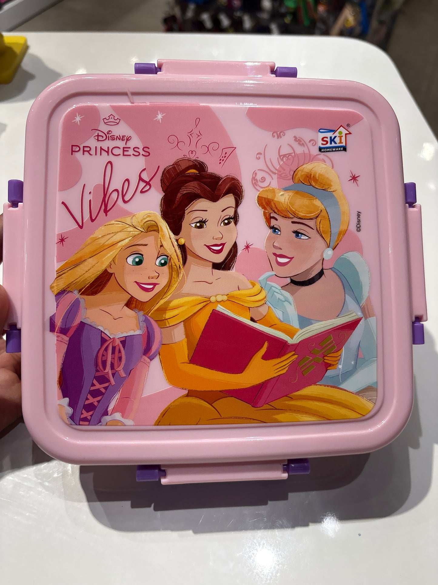 Square Steel Meal Lunch Box – Large Stainless Steel Tiffin with Mickey Mouse, Frozen & Princess Designs