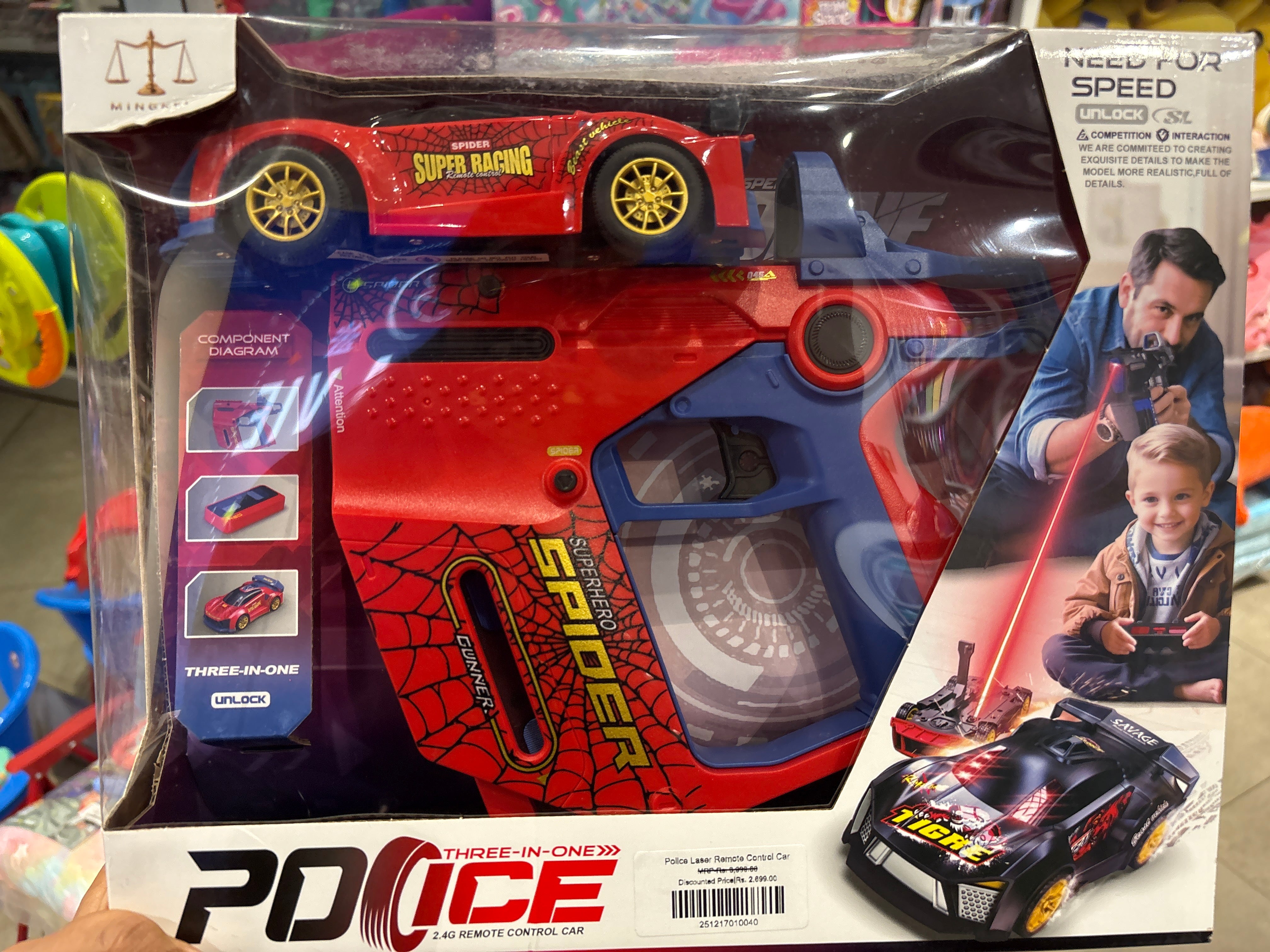 Police Car Racing Game Controller Police 3-in-1 Spider RC Car | Laser Gun Controller + Infrared Battle ...