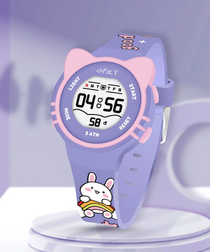 Spiky Spkeva17 Round Cat Shaped Digital Watch