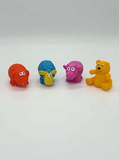 Giggles Funskool,Animal Squeakers(Pack of 4),Multicolour Animal Squeakers,Stimulates Senses,Natural Squeaking Sound,3 Months and Above,Infant Toys