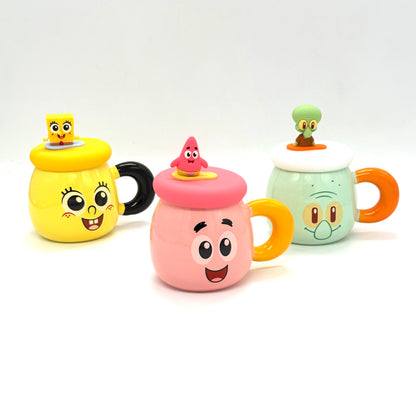 SpongeBob SquarePants Ceramic Mug with Character Topper and Straw