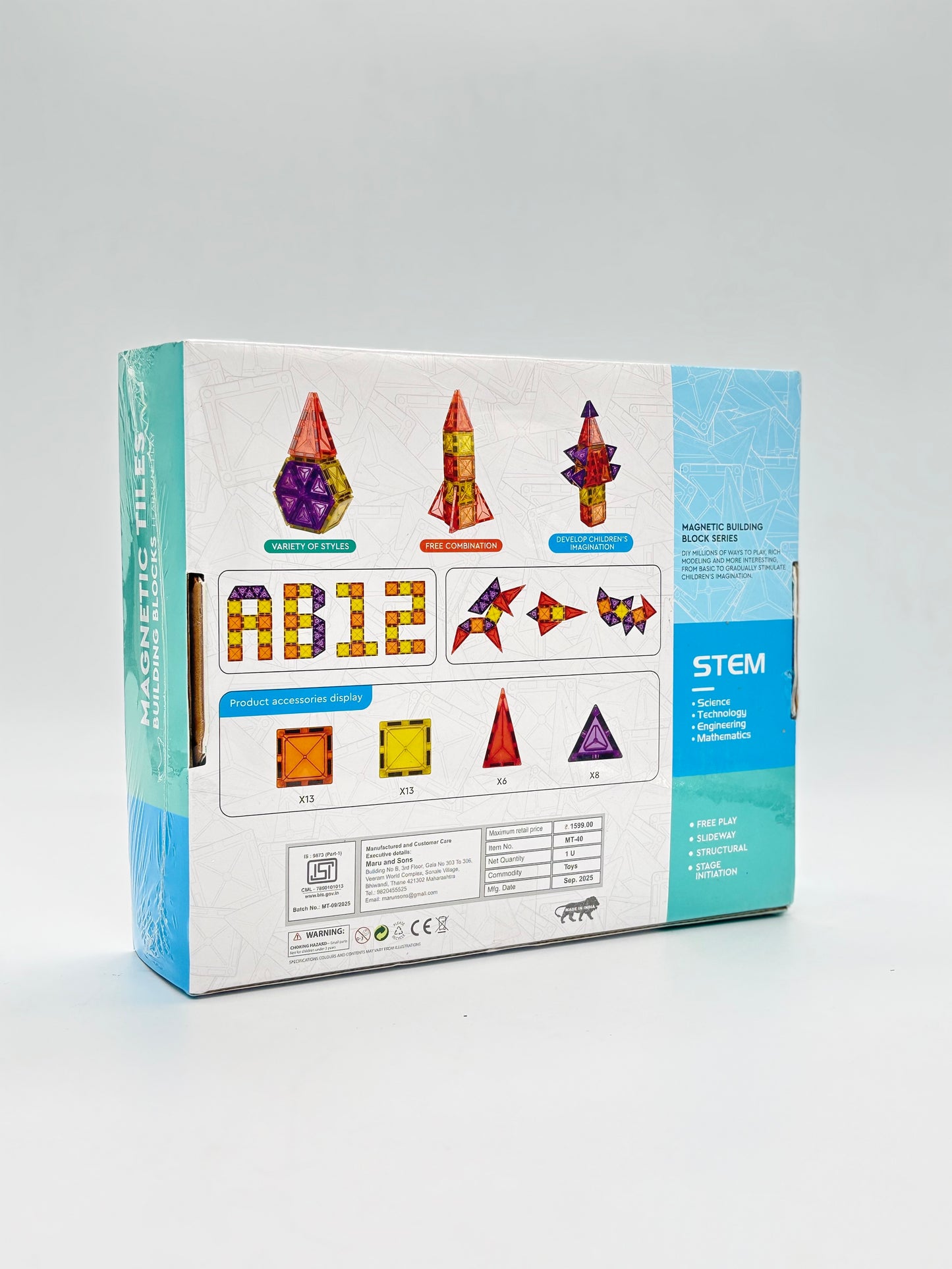 Magnetic Tiles, Building Blocks, 40 pcs