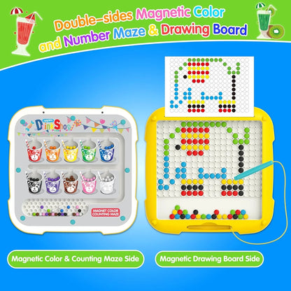 2 in 1 Magnetic Drawing Board with Color & Number Counting Maze