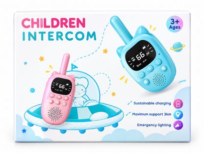 Children Intercom Walkie-Talkie Toy Set with Emergency Light (Pair)