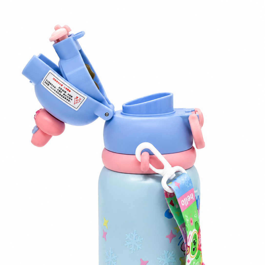 Cute Bear Insulated 2-in-1 Sipper Bottle with Cup 500ml