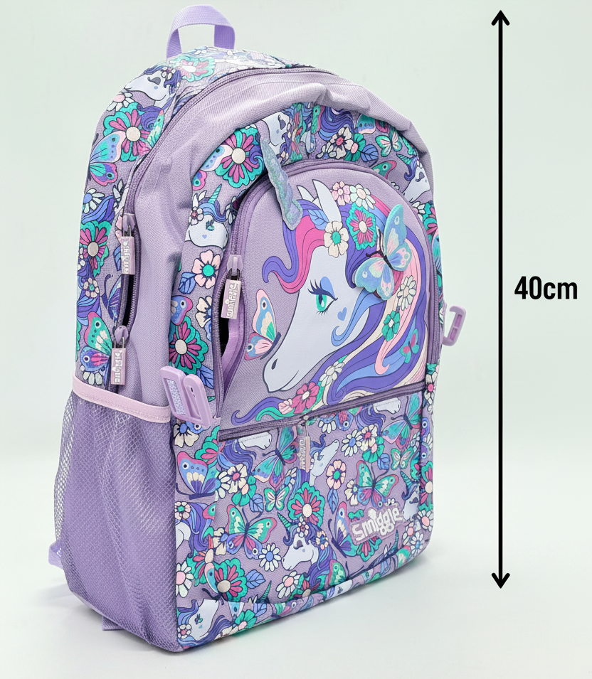 Smiggle Purple Unicorn School Bag