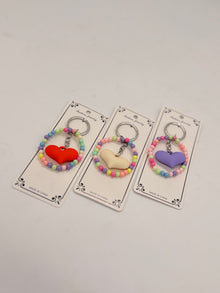 Heart Charm Beaded Key Chain - Mobile Charm
