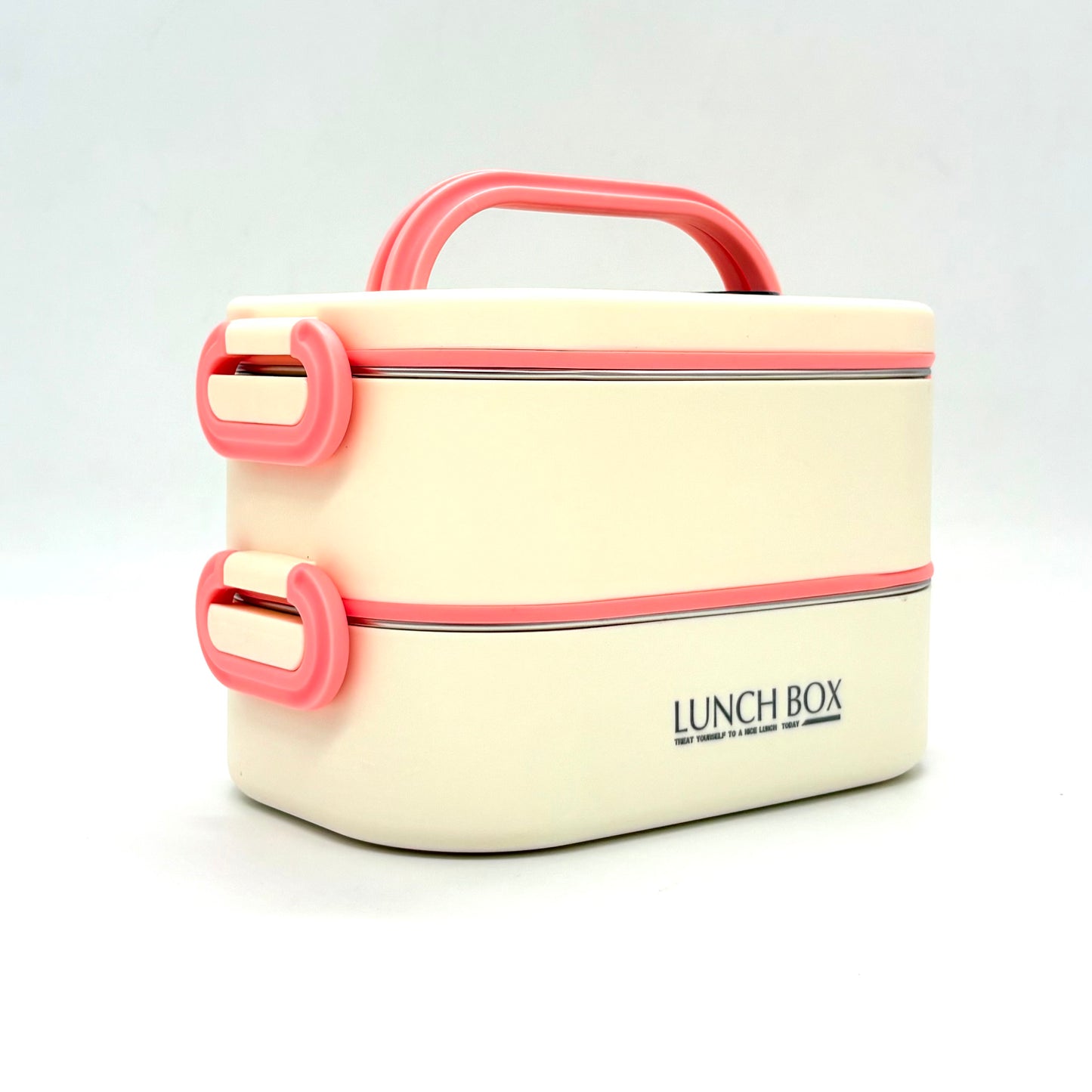 Two Layers Stainless Steel Lunch Box with Spoon