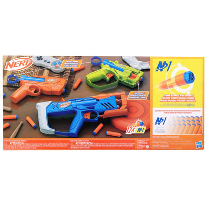 Nerf N Series Triple Action Pack, 3 Blasters, 12 Nerf N1 Darts Compatible Only with Nerf N Series Blasters, Outdoor Games for Kids, Ages 8+