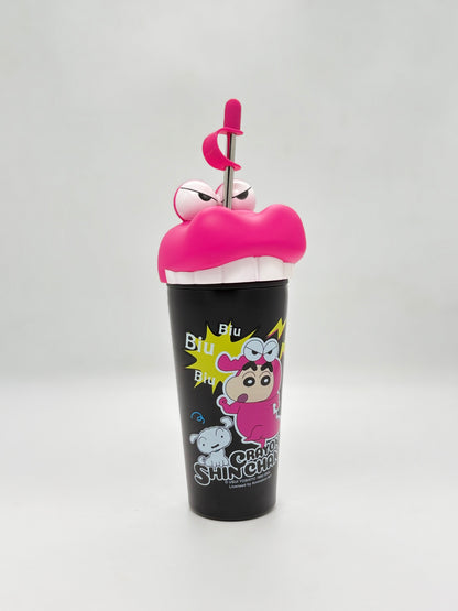 Shinchan 3D Character Insulated Sipper Tumbler 600ml with Straw