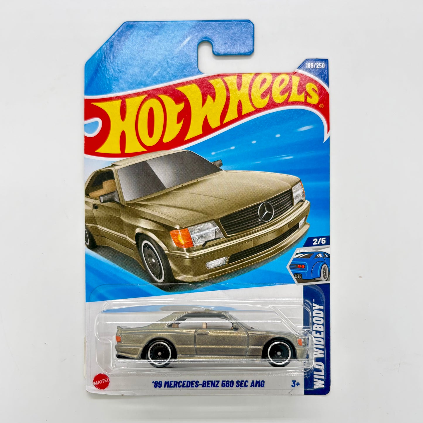 Hot Wheels Set of 4 - Mercedes-Benz 560 SEC AMG, 71 Mustang Funny Car, El Viento, Vespa 90 SS Super Sprint 1:64 Die-Cast
