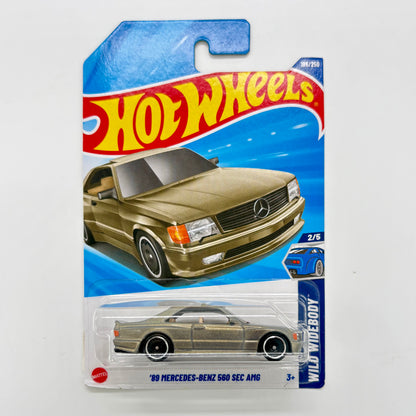 Hot Wheels Set of 4 - Mercedes-Benz 560 SEC AMG, 71 Mustang Funny Car, El Viento, Vespa 90 SS Super Sprint 1:64 Die-Cast